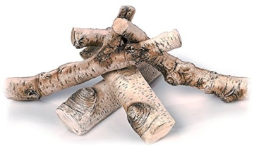 Deko-Holz für Ethanol Ka 5-teilig Holzimitat aus Keramik Keramikholz BIG SIZE 
